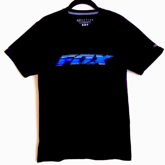 Fox Active Tech Reflective Logo Black Motocross Racing Biking T-Shirt Sz S - Picture 1 of 6